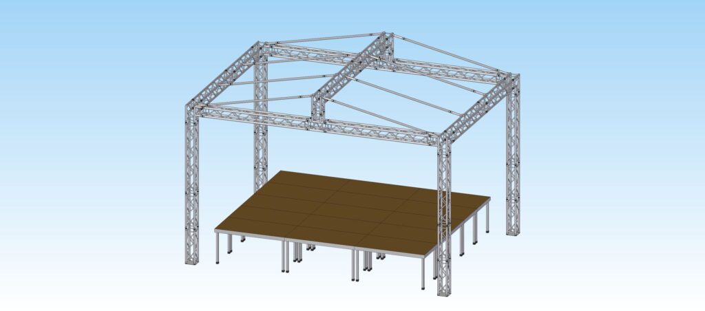 Střešní konstrukce k podiu 6x5m